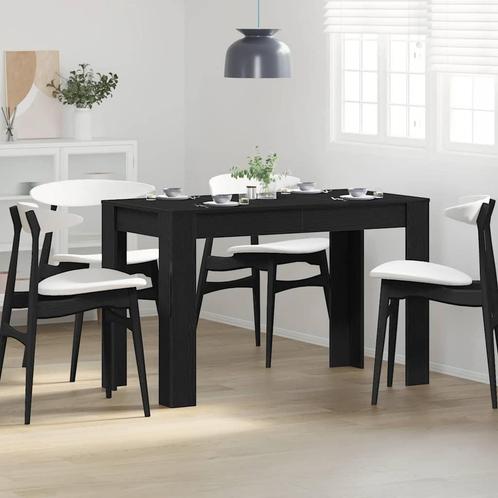 vidaXL Eettafel 120x60x76 cm spaanplaat zwart eikenkleurig, Huis en Inrichting, Tafels | Eettafels, Nieuw, Verzenden