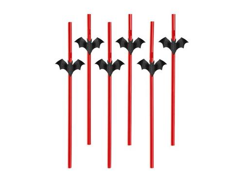 Halloween Rietjes Vleermuis 24cm 6st, Hobby en Vrije tijd, Feestartikelen, Nieuw, Verzenden