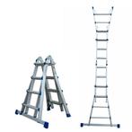 Vouwladder telescopisch 4x4 Silver, Verzenden, Nieuw, Ladder, Opvouwbaar of Inschuifbaar