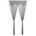 vidaXL Gordijn macramé 140x240 cm katoen antraciet, Huis en Inrichting, Verzenden, Nieuw