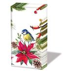 1 Pakje papieren zakdoeken - Bird On Poinsettia White, Hobby en Vrije tijd, Nieuw, Ophalen of Verzenden