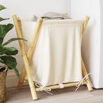 vidaXL Wasmand 45x55x63,5 cm bamboe crèmewit, Verzenden, Nieuw