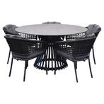 Singapore Pasadena dining tuinset 140xH75 cm rond 6-delig, Tuin en Terras, Tuinsets en Loungesets, Ophalen of Verzenden, Nieuw