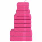 vidaXL 12-delige Handdoekenset 360 g/m² 100% katoen roze, Verzenden, Nieuw, Roze