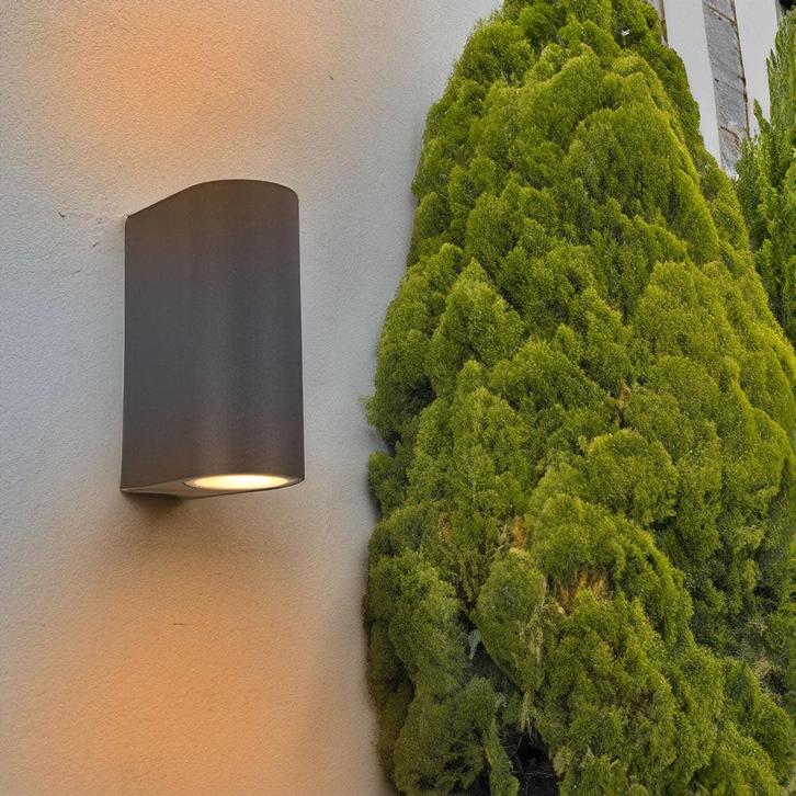 LED Buiten spot | Santa Barbara | IP44 | 2x GU10 | Antraciet, Huis en Inrichting, Lampen | Wandlampen, Nieuw, Metaal, Ophalen of Verzenden