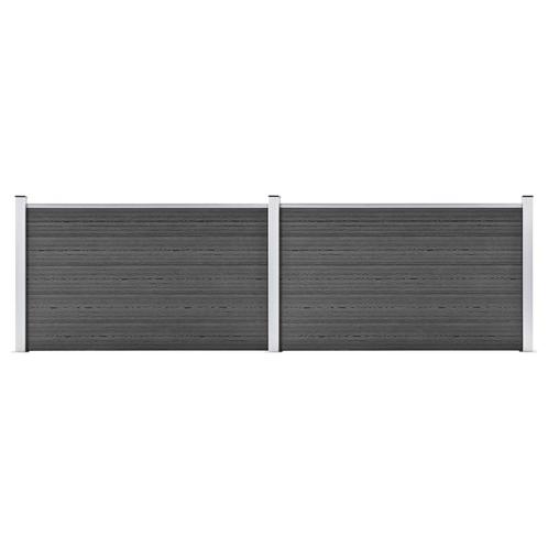 vidaXL Schuttingpanelenset 353x105 cm HKC zwart, Tuin en Terras, Schuttingen, Nieuw, Kunststof, 1 tot 2 meter, Verzenden