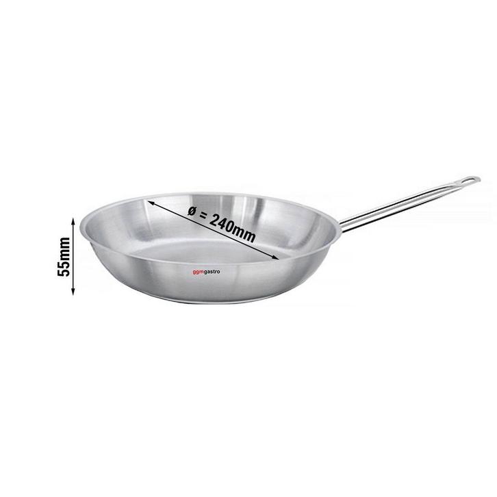 GGM Gastro | RVS koekenpan - Ø 240 mm - Hoogte: 55 mm |, Huis en Inrichting, Keuken | Potten en Pannen, Verzenden