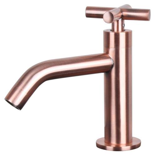Differnz koudwaterkraan gebogen kruis - rood koper, Doe-het-zelf en Verbouw, Sanitair, Nieuw, Verzenden