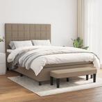 vidaXL Boxspring met matras stof taupe 140x190 cm, Verzenden, Stof, Nieuw, Tweepersoons