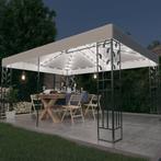 vidaXL Prieel met dubbel dak en LED-lichtslinger 3x4 m wit, Verzenden, Nieuw