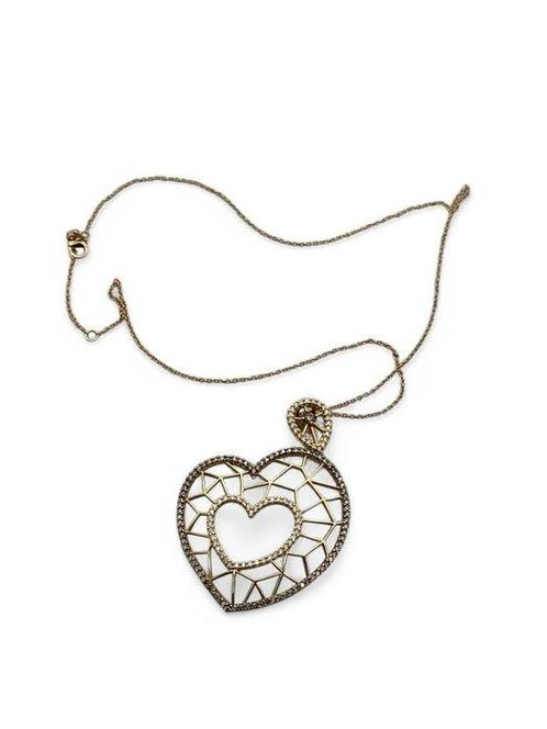 Halsketting - 18 karaat Roségoud - Witte en bruine diamanten, Sieraden, Tassen en Uiterlijk, Kettingen
