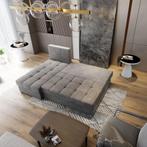 *ACTIE* Slaapbank/Hoekbank met opbergruimte Rio Zwart €399,-, Huis en Inrichting, Banken | Bankstellen, Hoekbank, 75 tot 100 cm