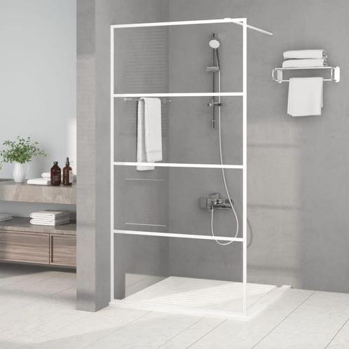 vidaXL Inloopdouchewand 100x195 cm transparant ESG-glas wit, Doe-het-zelf en Verbouw, Sanitair, Nieuw, Verzenden