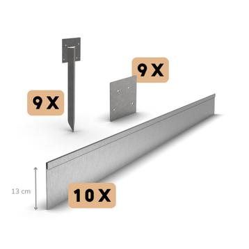 Zink borderrand geplet 13 cm | Complete set per 23 meter beschikbaar voor biedingen