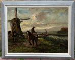 Josef Braun (1903-1967) - Paard en wagen langs het water -, Antiek en Kunst, Kunst | Schilderijen | Klassiek