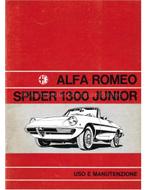 1971 ALFA ROMEO SPIDER 1300 JUNIOR INSTRUCTIEBOEKJE, Auto diversen, Handleidingen en Instructieboekjes
