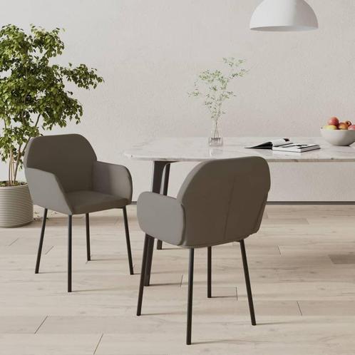 vidaXL Eetkamerstoelen 2 st fluweel donkergrijs, Huis en Inrichting, Stoelen, Grijs, Nieuw, Verzenden