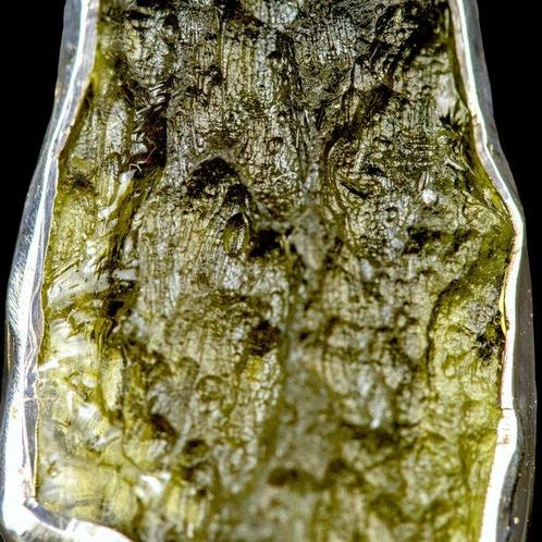 Exclusief juweel - Natuurlijk Moldaviet - Zilveren ring -, Verzamelen, Mineralen en Fossielen
