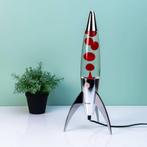 Rocket lavalamp zilver met rode lava, Verzenden, Nieuw