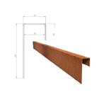 Cortenstaal u-profiel 150x5,4x15cm, Tuin en Terras, Overige materialen, 100 tot 200 cm, Nieuw, Minder dan 25 cm