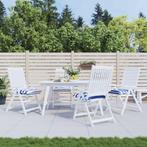 vidaXL Stoelkussens 4 st 50x50x7 cm stof gestreept wit en, Huis en Inrichting, Woonaccessoires | Kussens, Verzenden, Nieuw