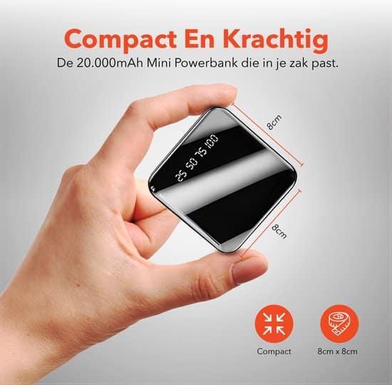 QuchiQ™ Powerbank 20.000 mah Quick Charge - Mini power bank, Telecommunicatie, Powerbanks, Zo goed als nieuw, Ophalen of Verzenden