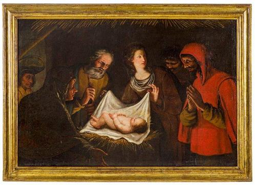 Nicolas Tournier (1590 - 1638), Navolger van - Adorazione, Antiek en Kunst, Kunst | Schilderijen | Klassiek