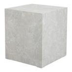 Bijzettafel Ellelu rechthoekig 45x40x40 cm marmerlook taupe, Huis en Inrichting, Tafels | Bijzettafels, Verzenden, Nieuw