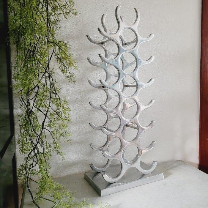 Michael Noll - Wijnrek - 21 flessen - Gepolijst Aluminium, Antiek en Kunst, Antiek | Meubels | Stoelen en Banken