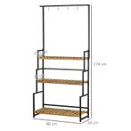 TRUUSK 3-laags Plantenrek - Natuurlijk Hout - Met Bevestigin, Tuin en Terras, Bloembakken en Plantenbakken, Verzenden, Nieuw