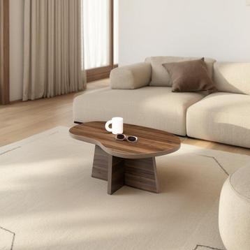 SALE! Organische Salontafel Ollie Bruin Noten, 80 x 55cm beschikbaar voor biedingen