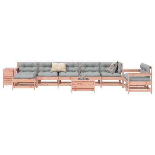vidaXL 10-delige Loungeset massief douglas vurenhout, Tuin en Terras, Tuinsets en Loungesets, Loungeset, Nieuw, Verzenden
