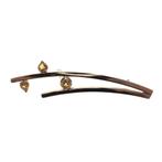 Gouden fantasiebroche met citrien, Sieraden, Tassen en Uiterlijk, Broches, Gebruikt, Overige kleuren, Ophalen of Verzenden, Met edelsteen