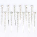 Cocktailprikker - Bestekset (12) - .835 zilver, Antiek en Kunst