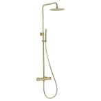 Opbouw regendouche 25cm hoofddouche thermostatisch mat goud, Verzenden, Nieuw