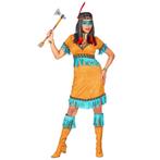 Indiaanse Jurk Bruin Blauw Dames 2 delig, Kleding | Dames, Carnavalskleding en Feestkleding, Verzenden, Nieuw
