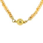 Citrien coller met gouden bolsluiting 14 krt, Sieraden, Tassen en Uiterlijk, Kettingen, Ophalen of Verzenden, Nieuw