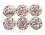 Zes polychrome borden, Holland, 18e/19e eeuw, Gebruikt
