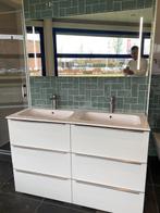 Opruiming Sanitair: Badmeubel 140cm met 6 laden, met spiegel, Doe-het-zelf en Verbouw, Sanitair, Rvs, Wastafel, Zo goed als nieuw