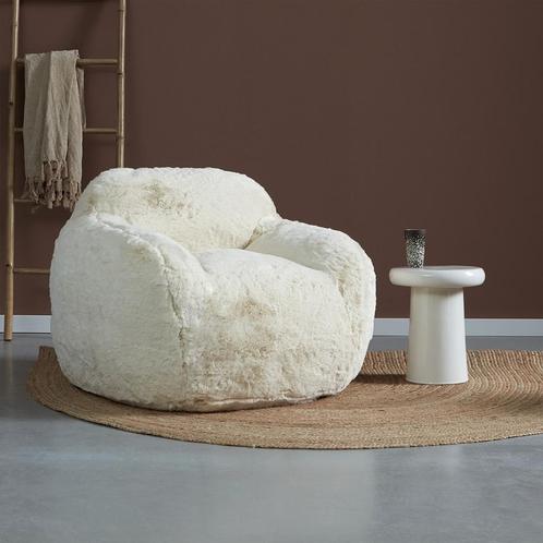 *WOONWINKEL* Fluffy Fauteuil Creme Vacht, Huis en Inrichting, Fauteuils, Nieuw, Stof, Verzenden