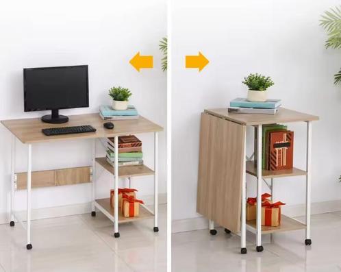Opvouwbaar Bureau op Wielen – 107 cm MDF Tafel, Huis en Inrichting, Bureaus, Nieuw, Verzenden