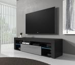 TV-Meubel - Grijs - Zwart - 140x35x50 - TVKast Modern - led, Huis en Inrichting, Kasten | Televisiemeubels, Overige materialen