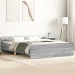 vidaXL Bedframe met hoofd- en voeteneinde grijs sonoma, Verzenden, Nieuw, 190 cm of minder, Twijfelaar