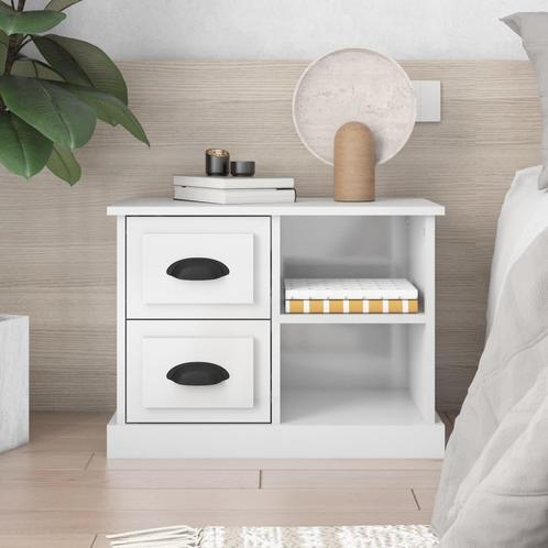 vidaXL Nachtkastje 60x35,5x45 cm hoogglans wit, Huis en Inrichting, Slaapkamer | Nachtkastjes, Nieuw, Minder dan 45 cm, Hout, Minder dan 55 cm