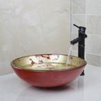 Bronskleurige olie afgewerkte wastafel kraan met hand geschi, Verzenden, Nieuw