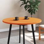 vidaXL Tafelblad rond Ø90x2,5 cm massief grenenhout wasbruin, Huis en Inrichting, Verzenden, Nieuw