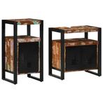 vidaXL Badkamermeubelset 2 pcs Bruin massief gerecycled hout, Huis en Inrichting, Verzenden, Nieuw