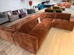 Enorme loungebank super comfortabel hoekbank brique bruin, Huis en Inrichting, Banken | Complete zithoeken, Ophalen, Nieuw, Stof