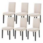 Eetkamerstoel set van 6 Hamburg eetkamerstoelen beige en zwa, Huis en Inrichting, Stoelen, Verzenden, Nieuw