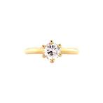 Gouden solitair ring met diamant 14 karaat* nieuw, Sieraden, Tassen en Uiterlijk, Ringen, Verzenden, Zo goed als nieuw, Wit, Goud